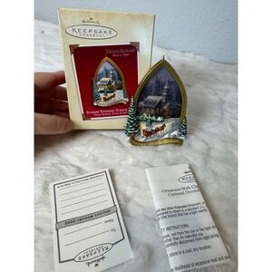 Hallmark Keepsake 2002 Thomas Kinkade Sunday Evening Sleigh Ride Light Ornament